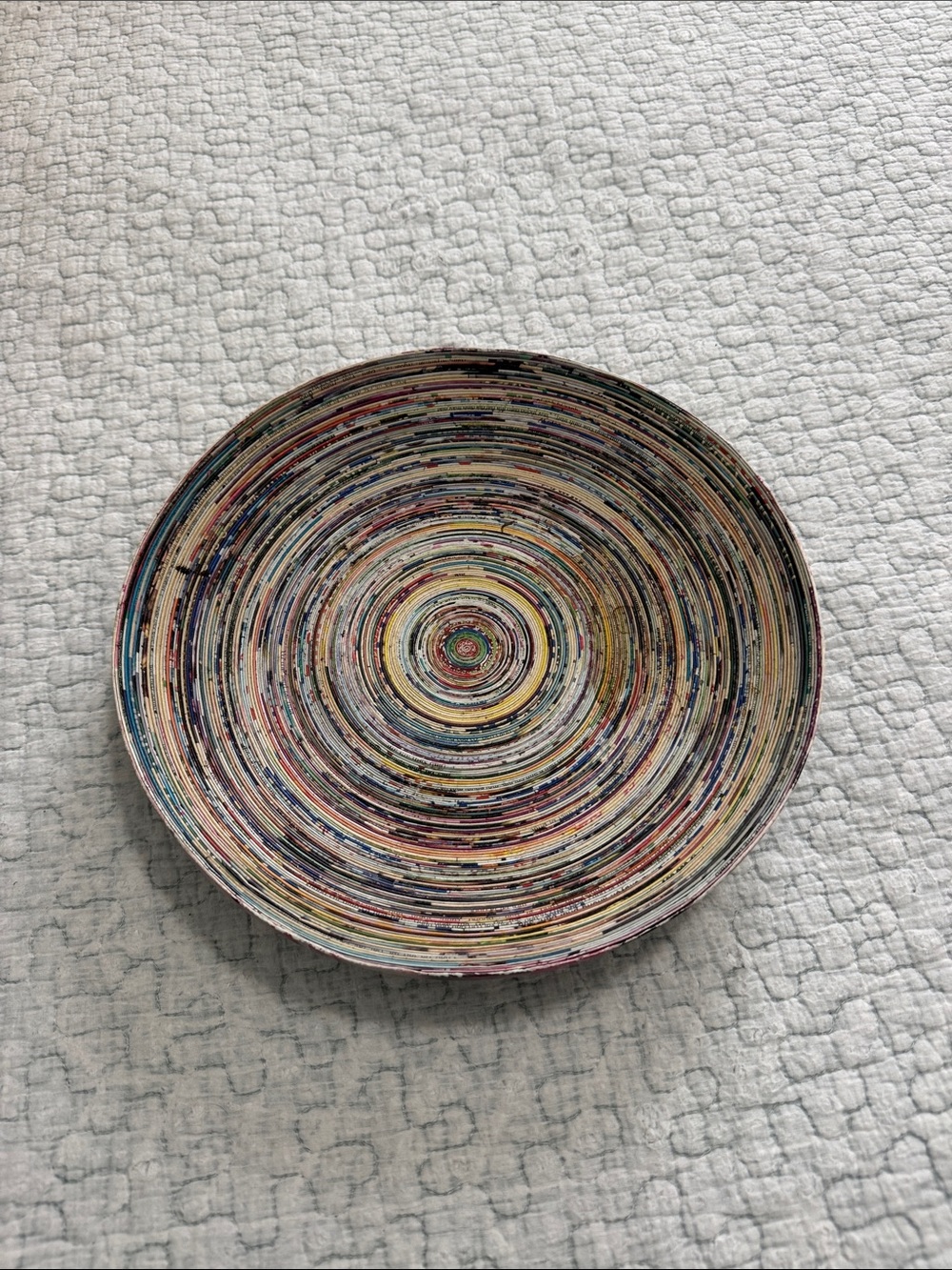 Handcrafted Multicolor Paper Coil Decorative Bowl - Home Art